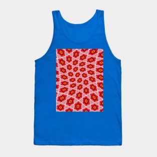 Red Floral Pattern Tank Top